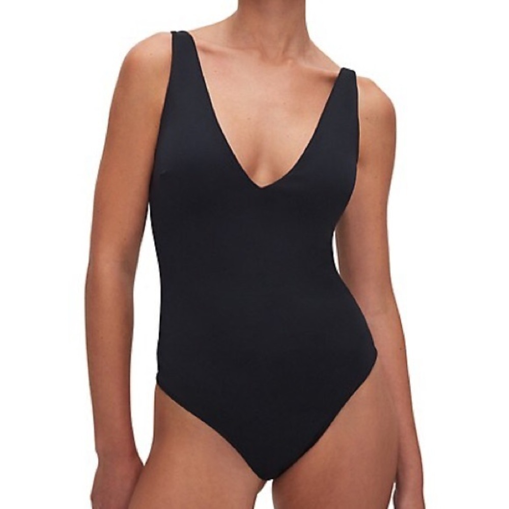 Good American Scuba V-Neck Bodysuit